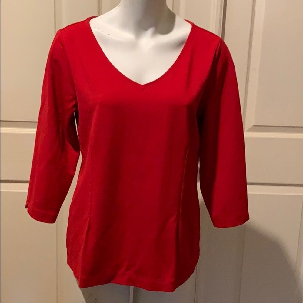 Ann Taylor factory V-neck fitted top. Large